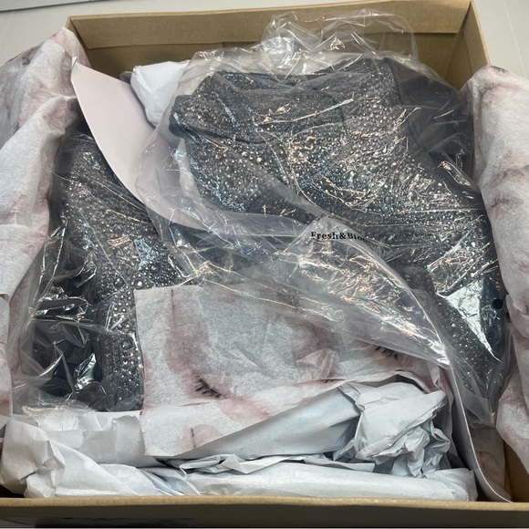 BNIB FIRST QUALITY Jessica Simpson Pewter Tamira 2 Rhinestone Ankle Boots 5.5M - Picture 14 of 15